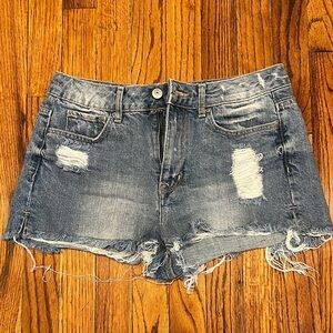 H&M Blue Distressed Jean Shorts